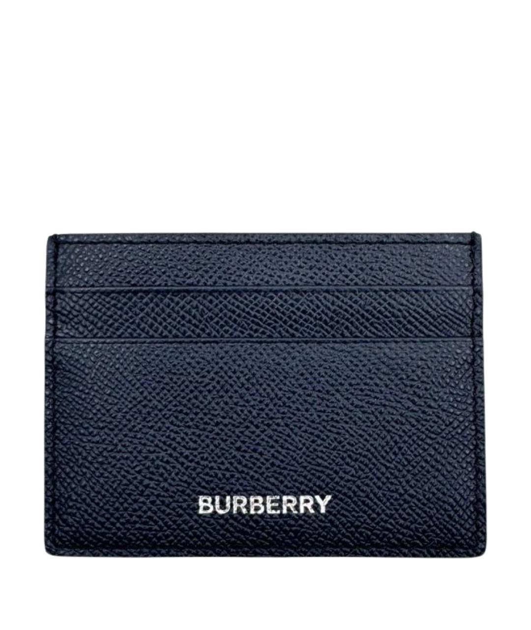 BURBERRY Темно-синий кожаный кардхолдер, фото 1