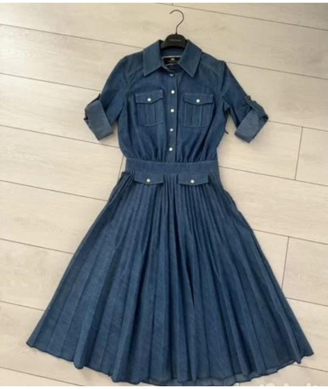 ELISABETTA FRANCHI Синее повседневное платье, фото 3