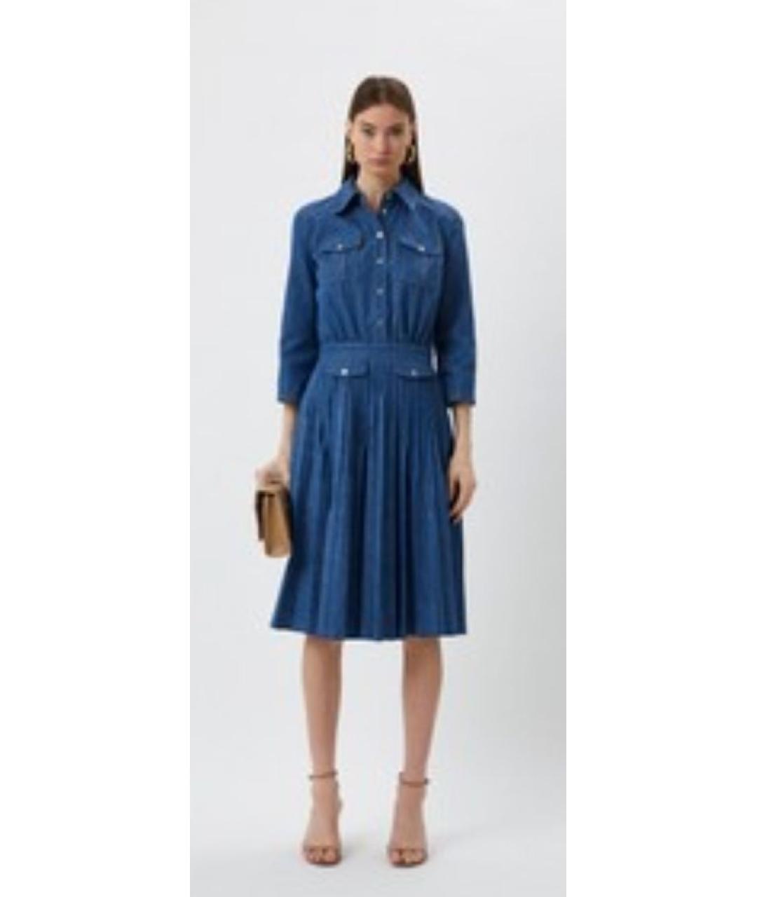 ELISABETTA FRANCHI Синее повседневное платье, фото 2