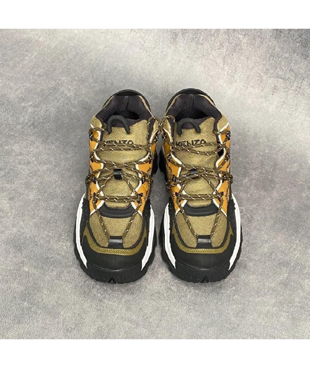 KENZO Хаки кожаные высокие кроссовки / кеды, фото 2