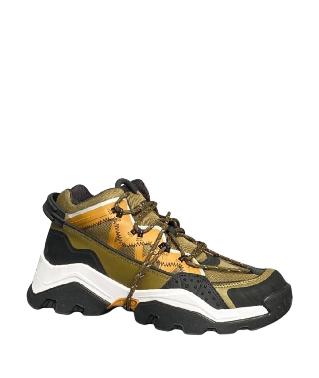 KENZO Хаки кожаные высокие кроссовки / кеды, фото 1