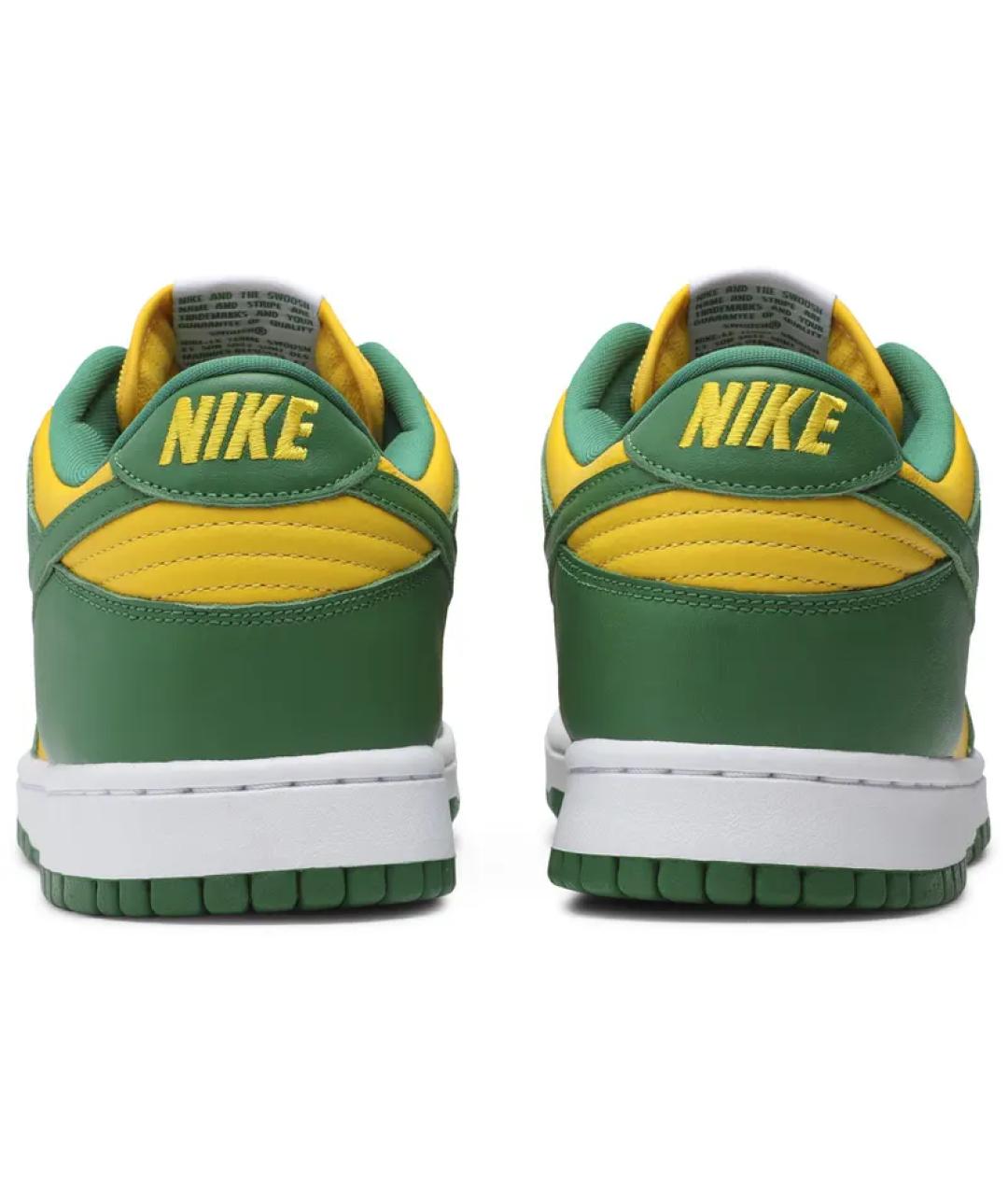 NIKE Зеленые кожаные низкие кроссовки / кеды, фото 4