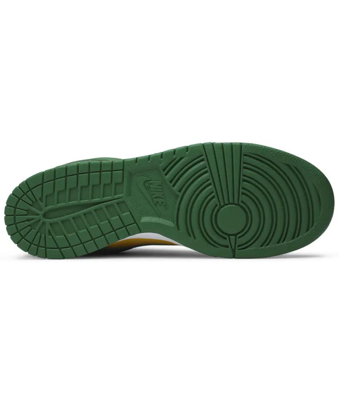 NIKE Зеленые кожаные низкие кроссовки / кеды, фото 3