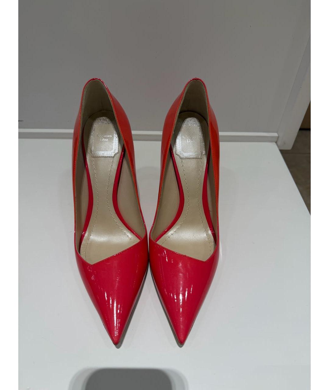 CHRISTIAN DIOR Оранжевое туфли из лакированной кожи, фото 2