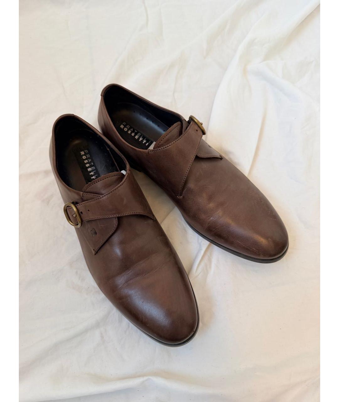 FRATELLI ROSSETTI Коричневые кожаные низкие ботинки, фото 2