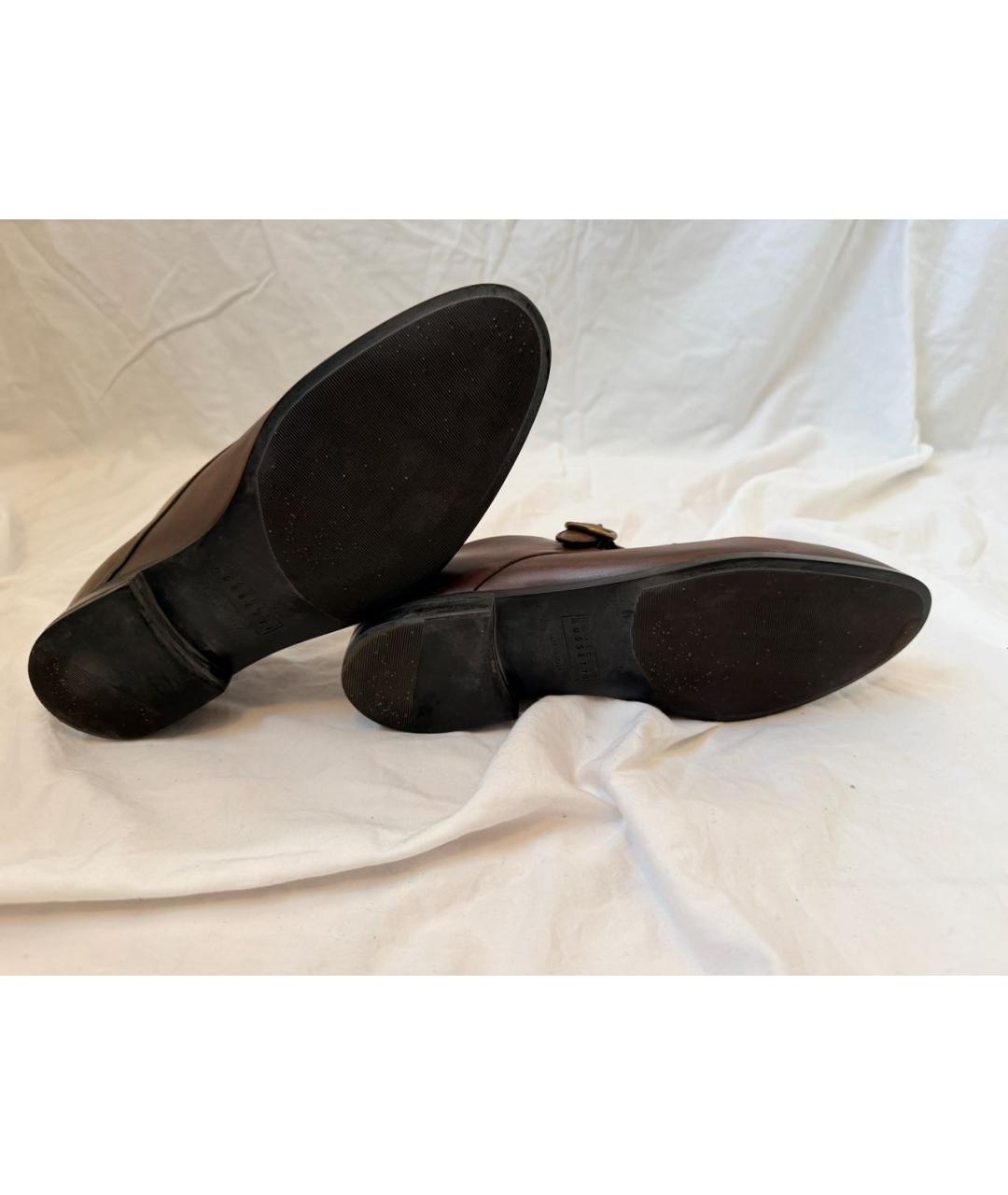 FRATELLI ROSSETTI Коричневые кожаные низкие ботинки, фото 6