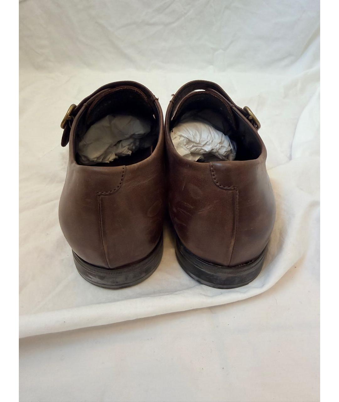 FRATELLI ROSSETTI Коричневые кожаные низкие ботинки, фото 4