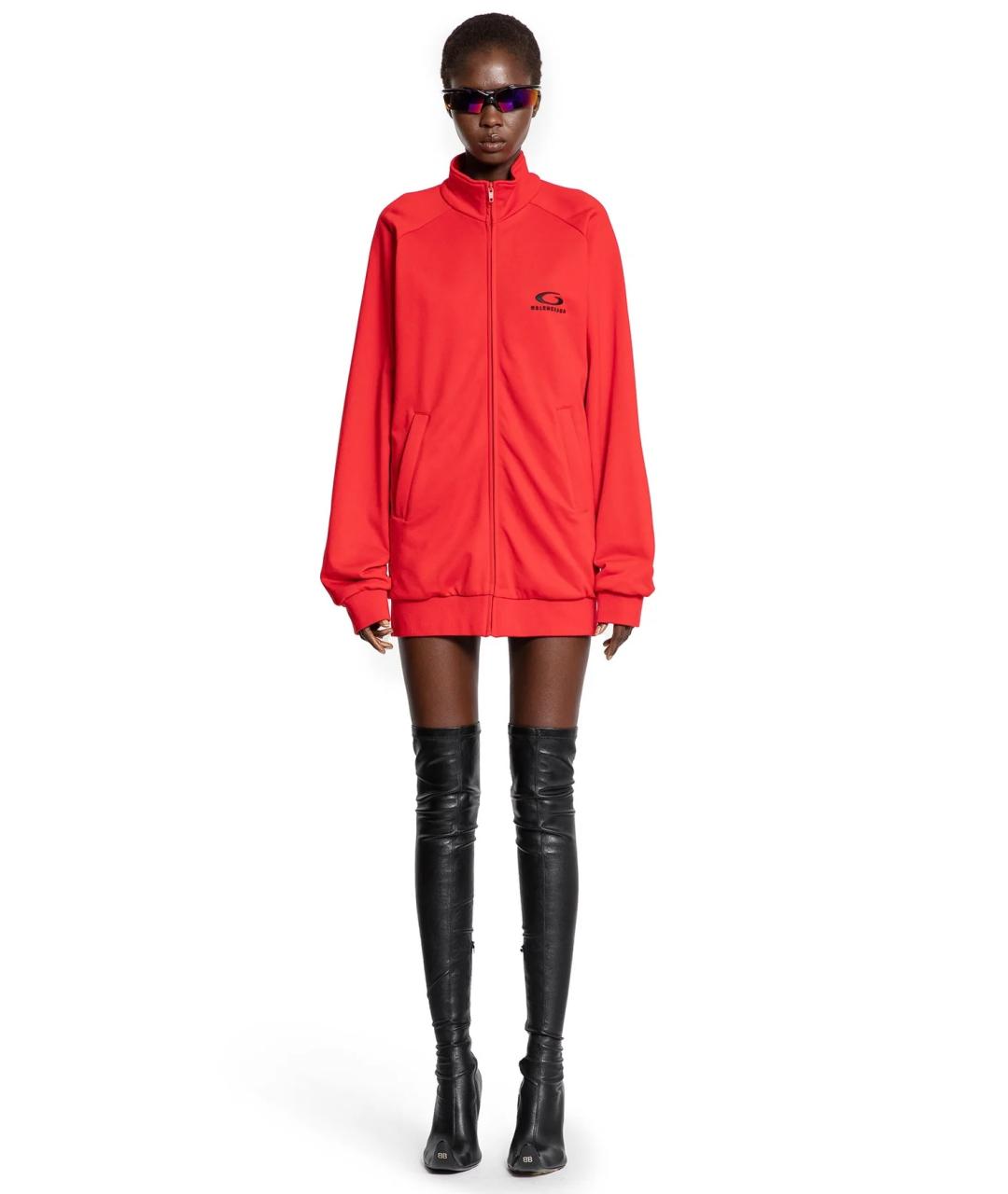 BALENCIAGA Красное полиамидовое коктейльное платье, фото 8