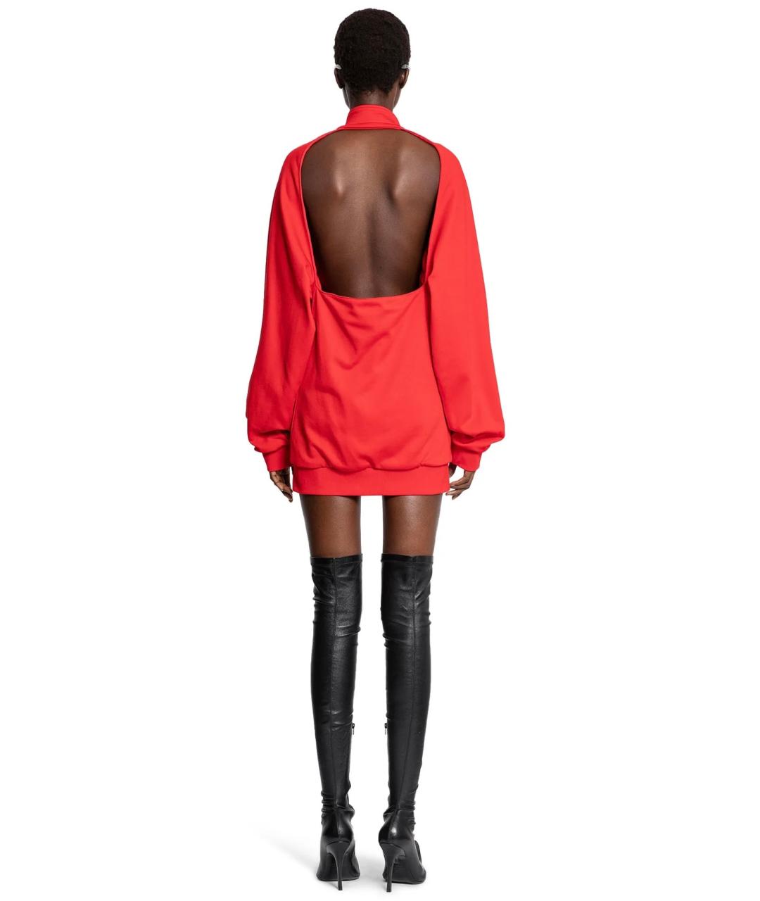 BALENCIAGA Красное полиамидовое коктейльное платье, фото 9