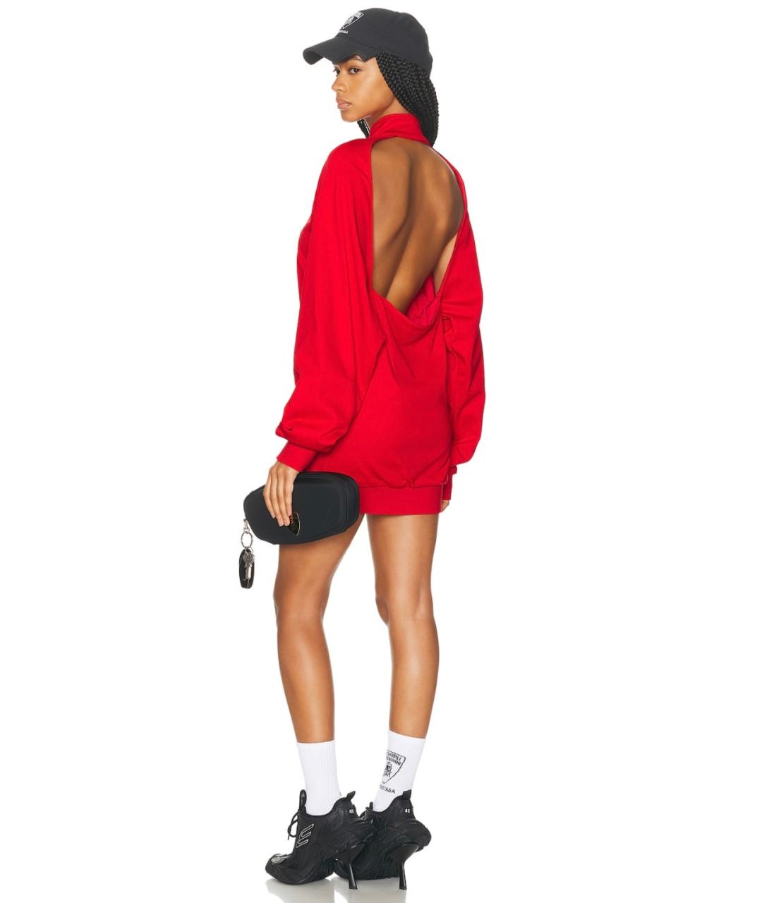 BALENCIAGA Красное полиамидовое коктейльное платье, фото 2