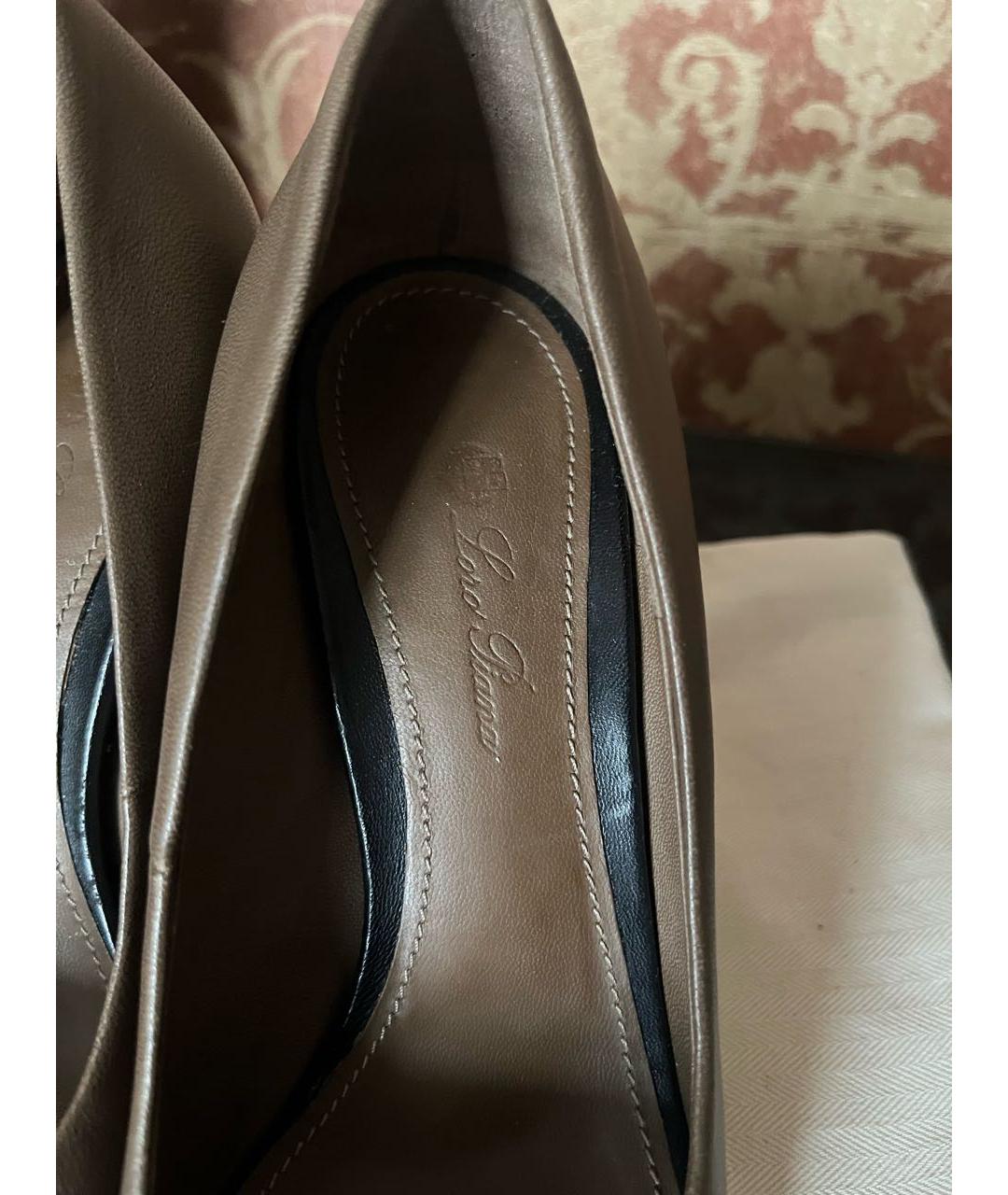 LORO PIANA Коричневые кожаные туфли, фото 3