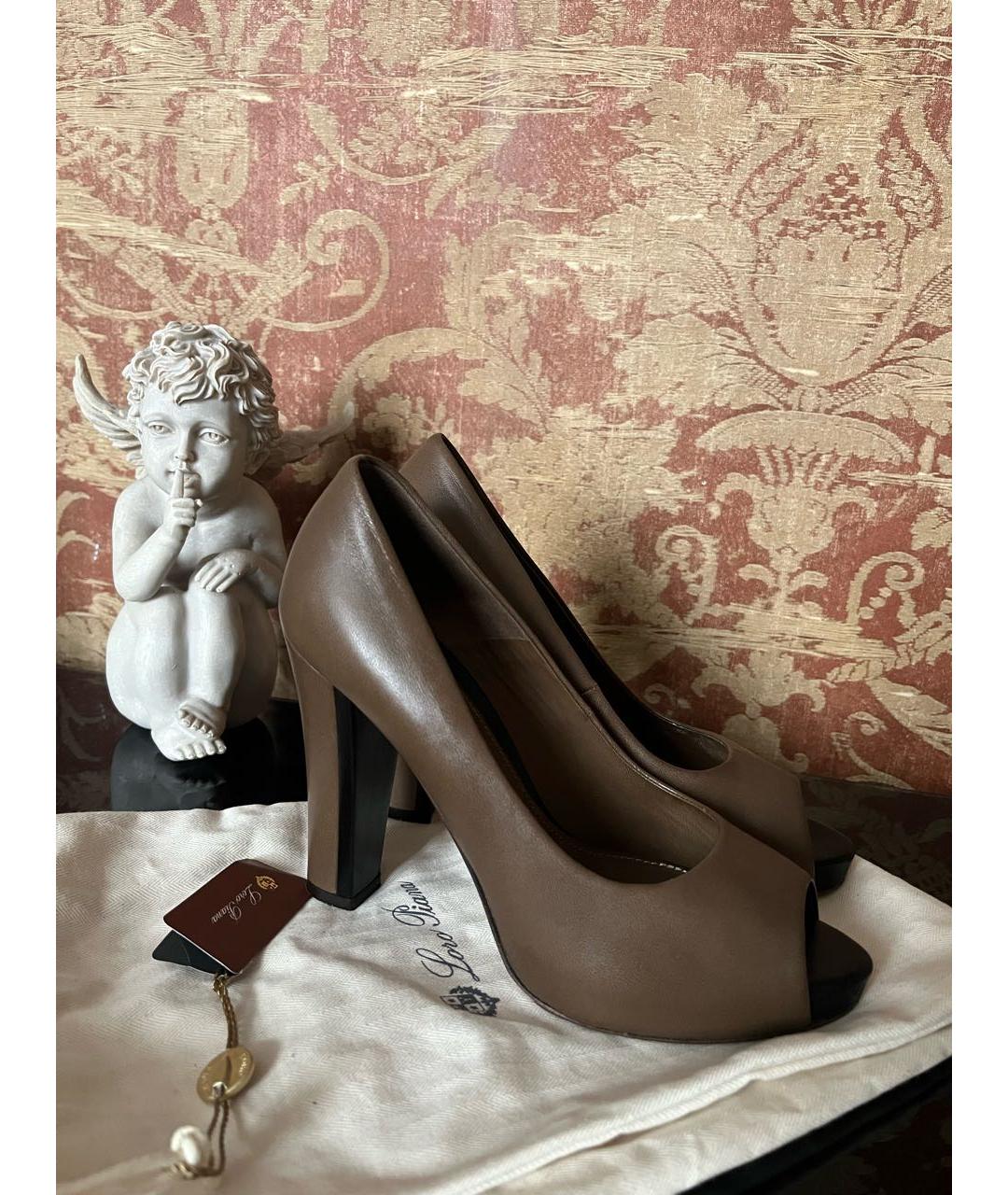 LORO PIANA Коричневые кожаные туфли, фото 8