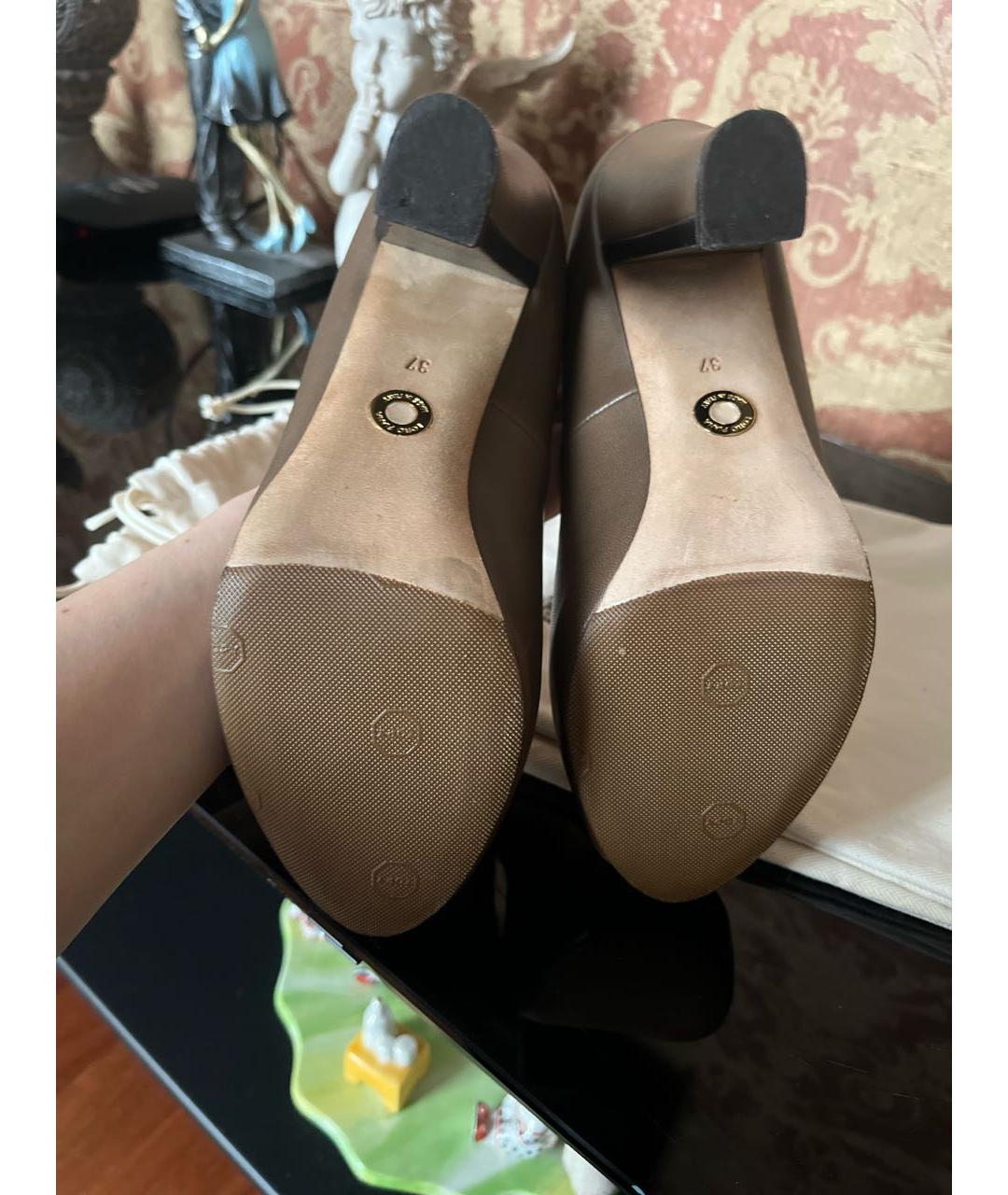 LORO PIANA Коричневые кожаные туфли, фото 6