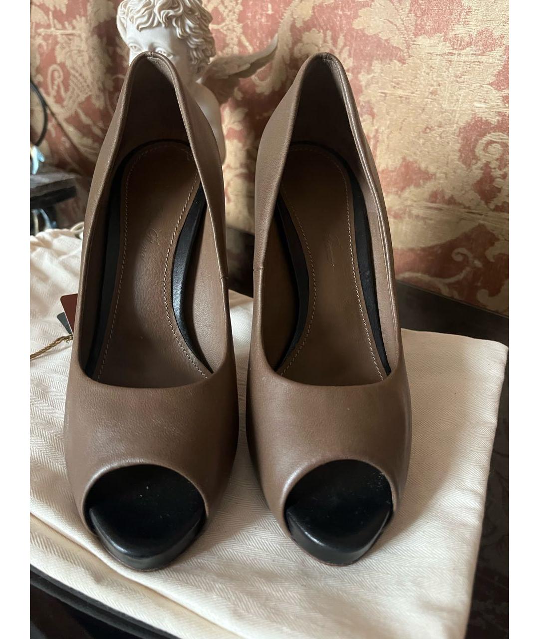 LORO PIANA Коричневые кожаные туфли, фото 2