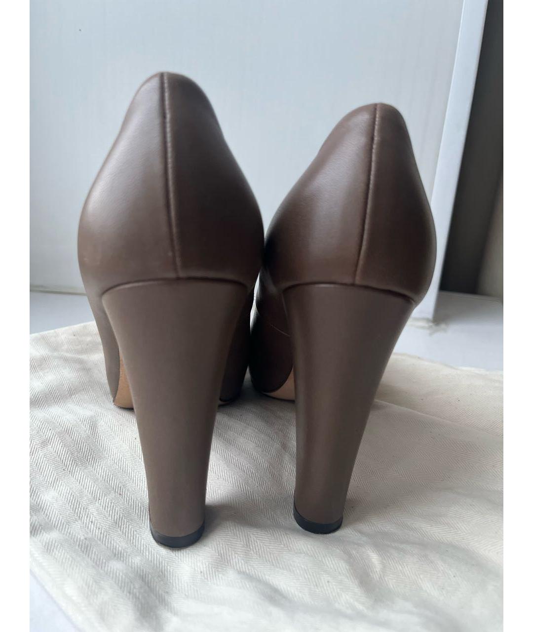 LORO PIANA Коричневые кожаные туфли, фото 7