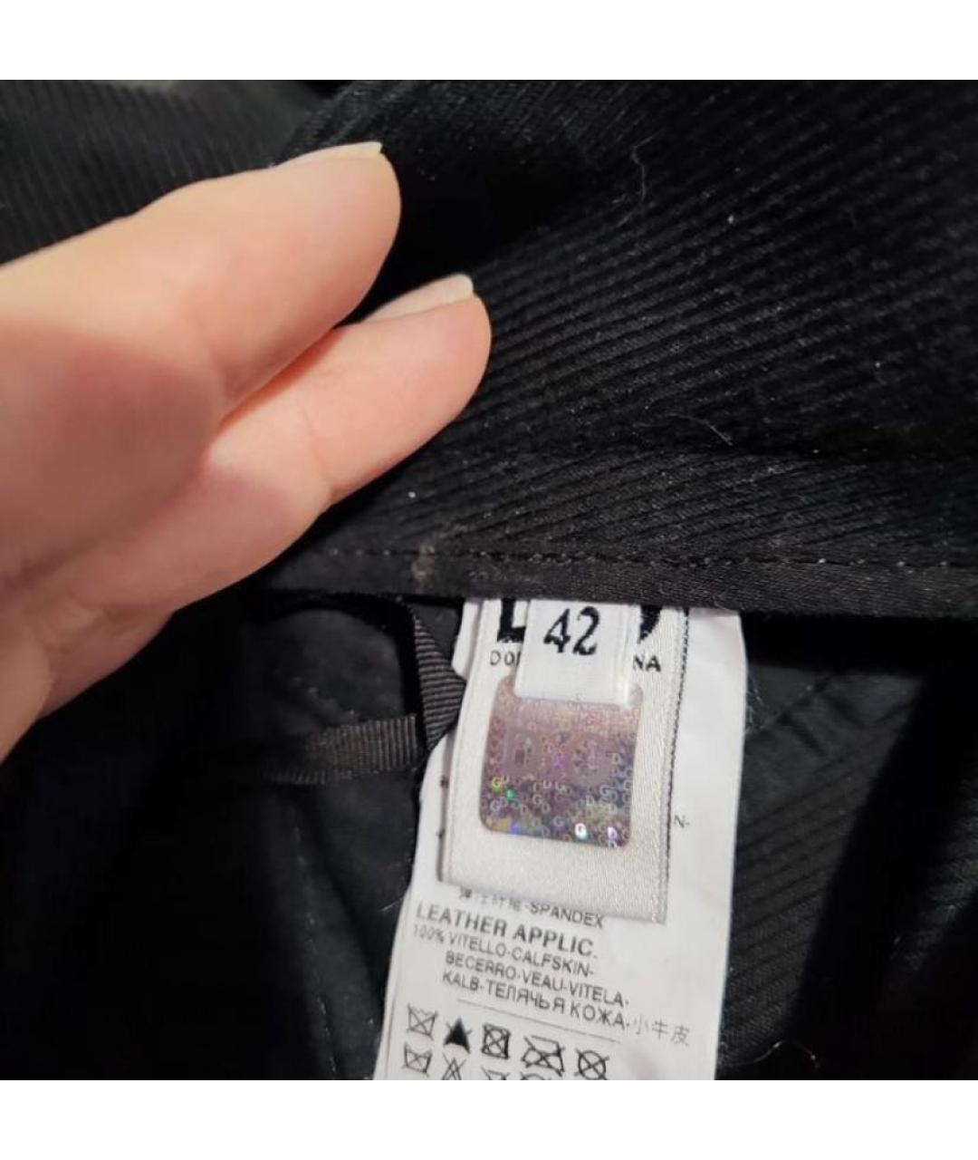 DOLCE&GABBANA Черные хлопко-эластановые брюки узкие, фото 6