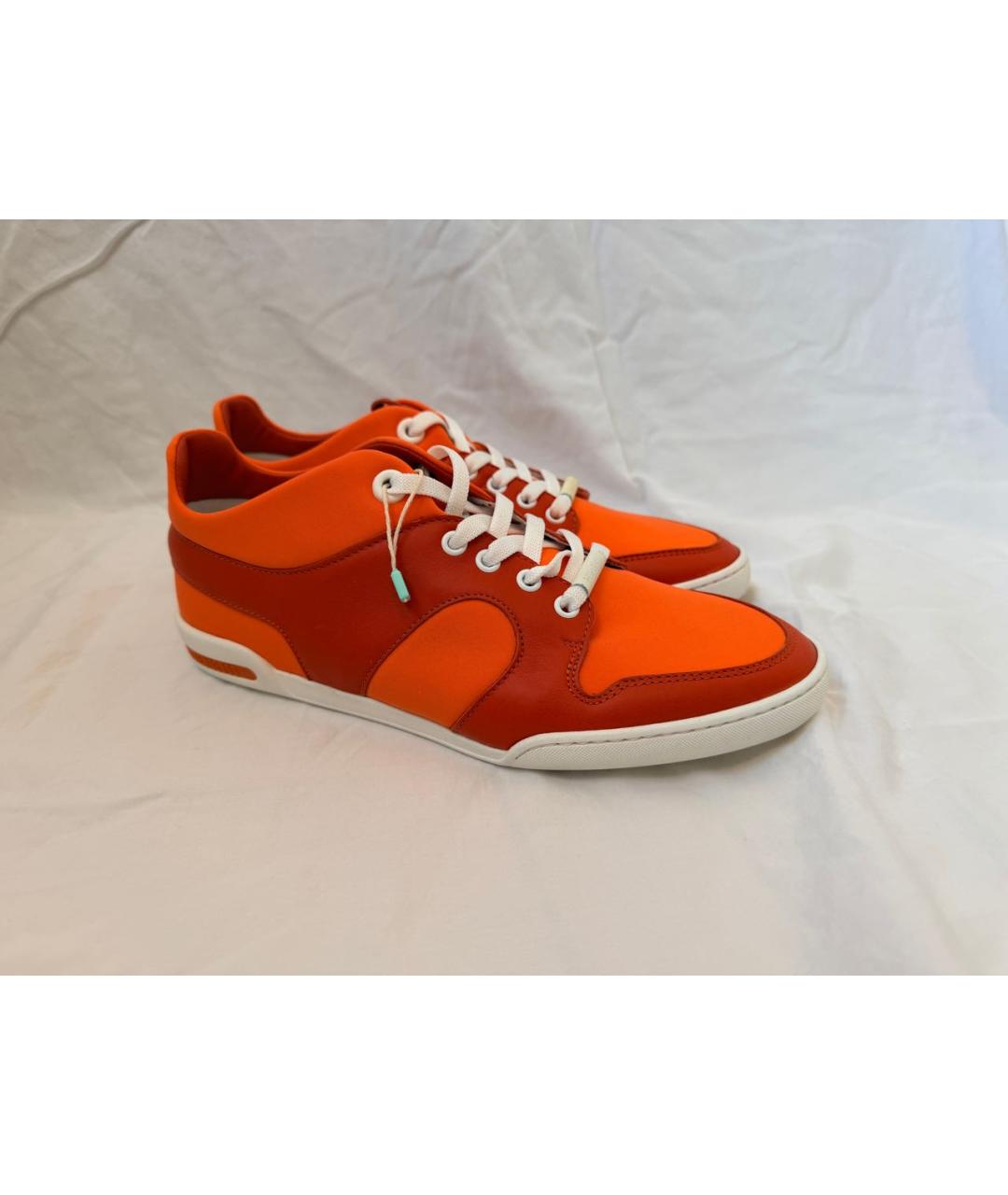 BIKKEMBERGS Оранжевое кожаные низкие кроссовки / кеды, фото 7
