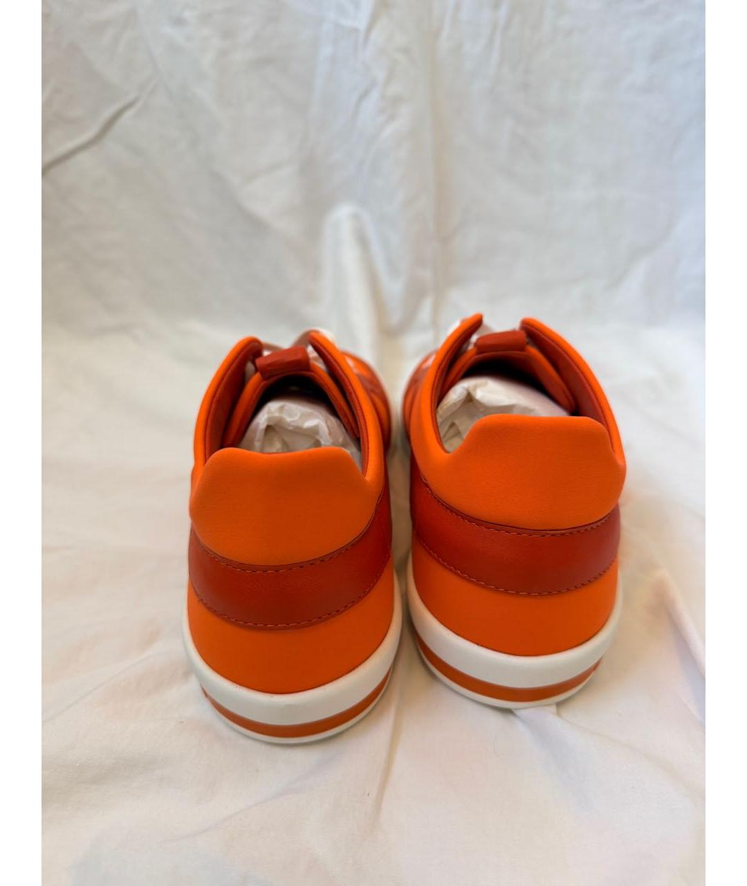 BIKKEMBERGS Оранжевое кожаные низкие кроссовки / кеды, фото 4