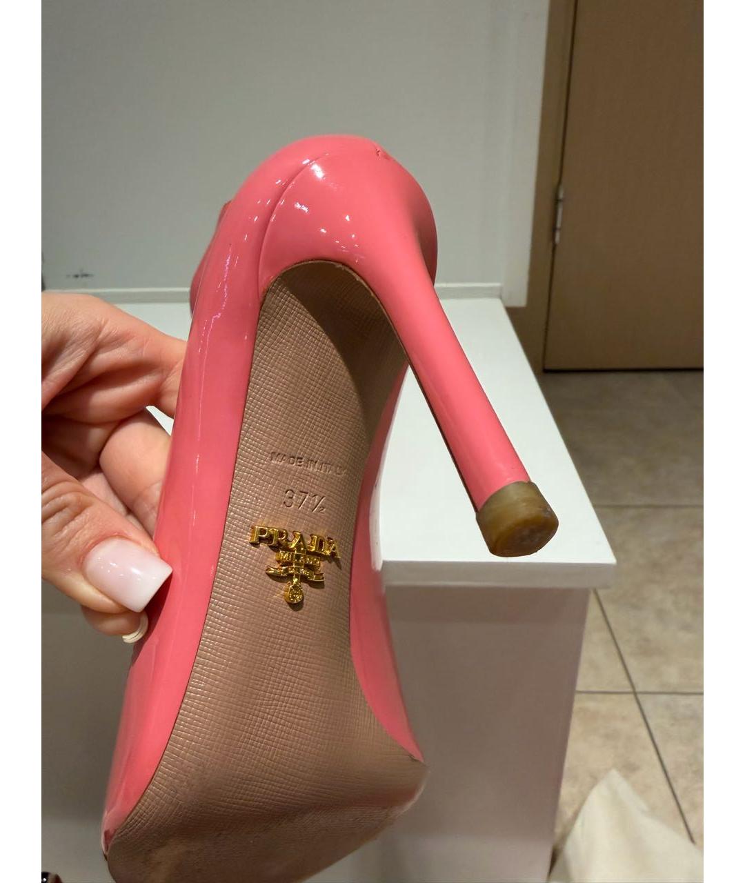 PRADA Коралловые туфли из лакированной кожи, фото 4