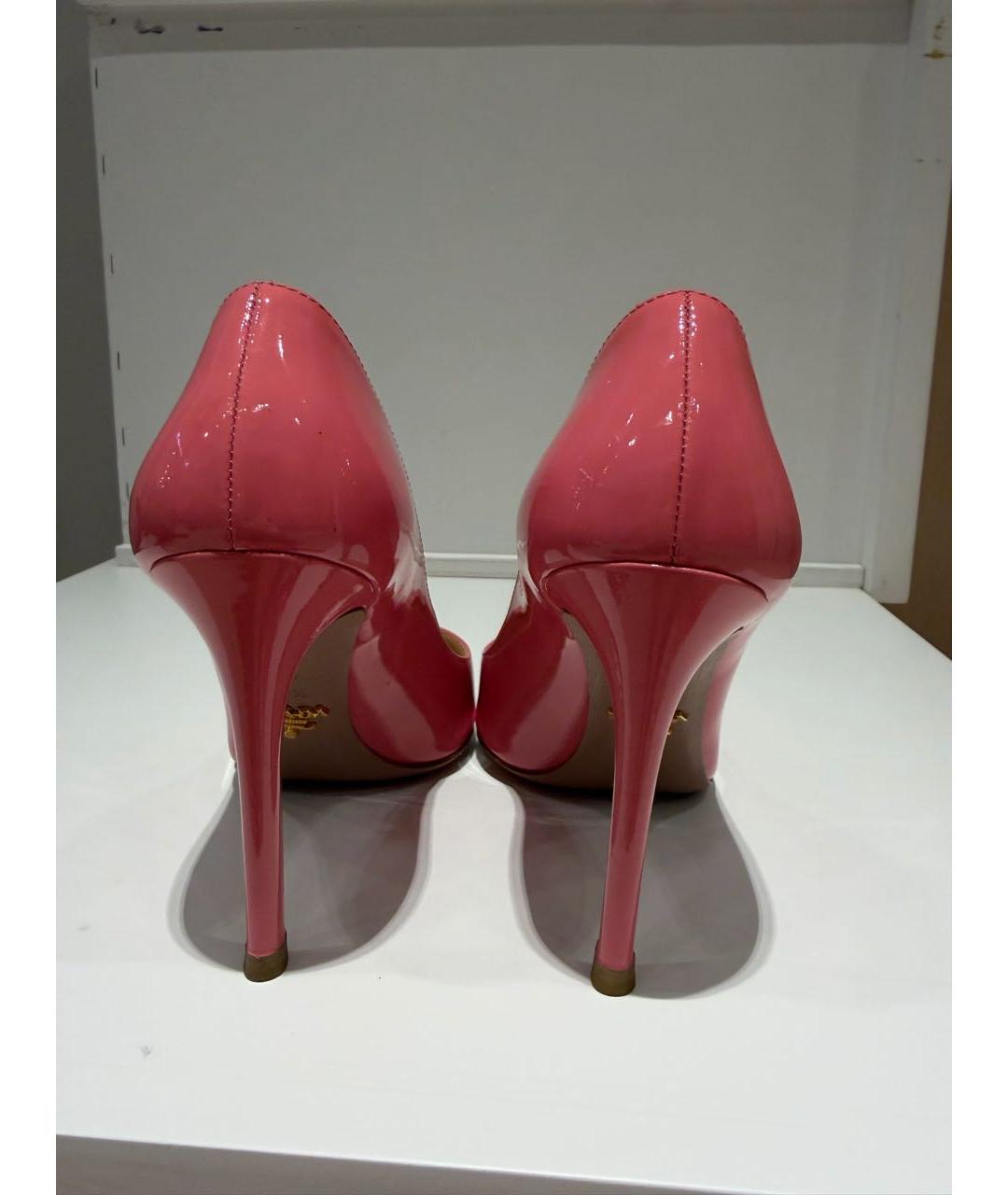 PRADA Коралловые туфли из лакированной кожи, фото 3