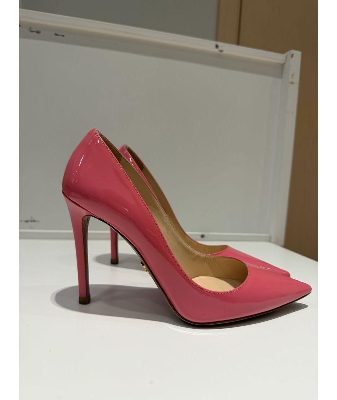 PRADA Коралловые туфли из лакированной кожи, фото 5