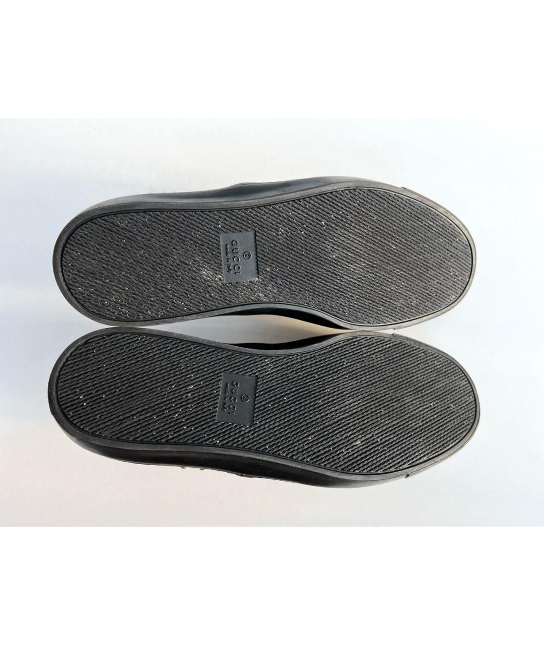 GUCCI Черные кожаные слипоны, фото 6