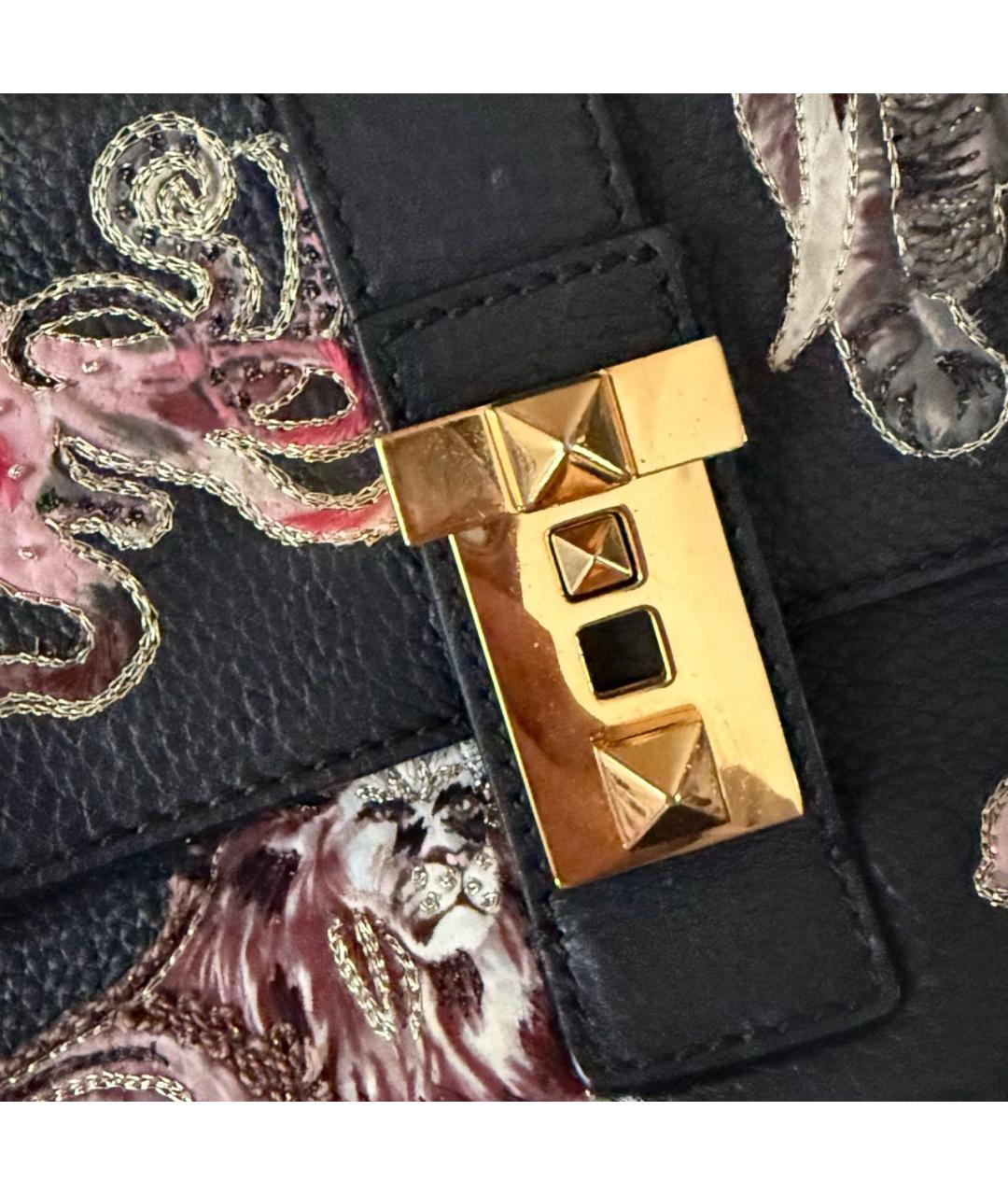 VALENTINO Черная кожаная сумка через плечо, фото 7