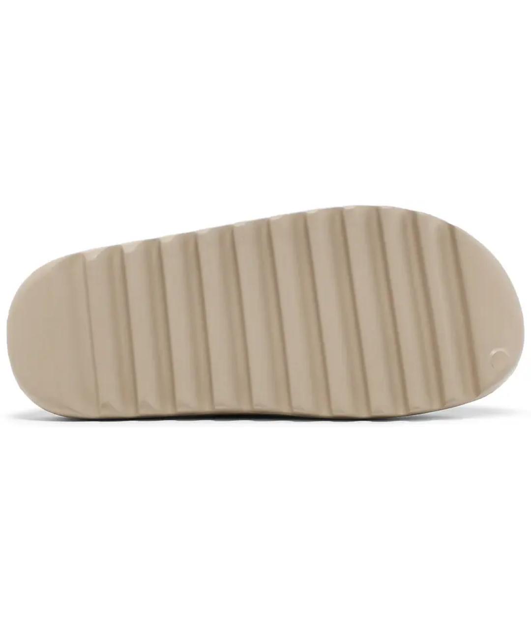 ADIDAS YEEZY Бежевые резиновые шлепанцы, фото 3