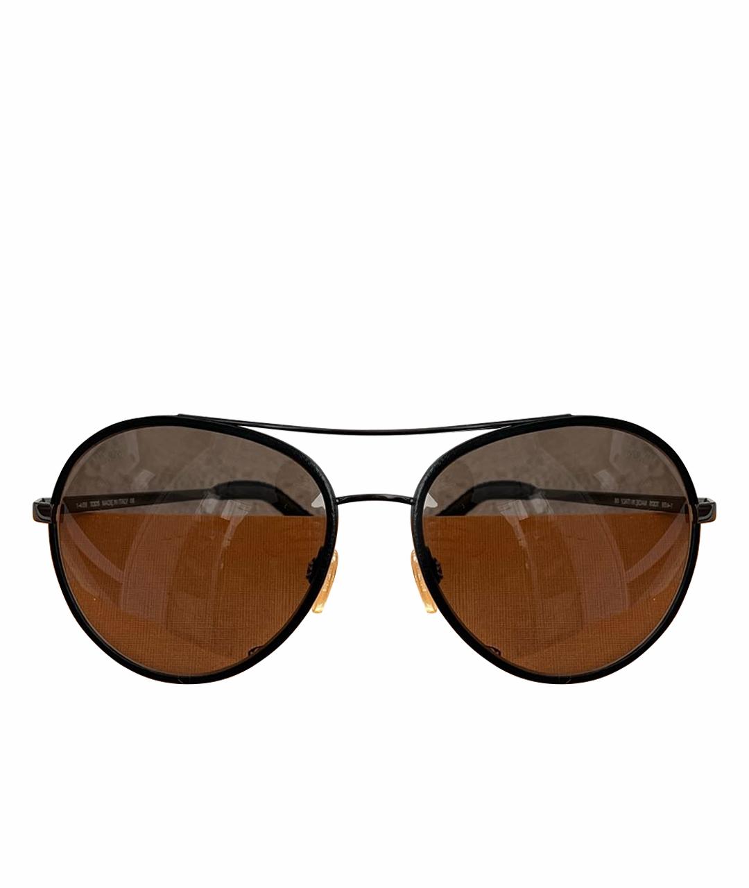 TOD'S Коричневые металлические солнцезащитные очки, фото 1