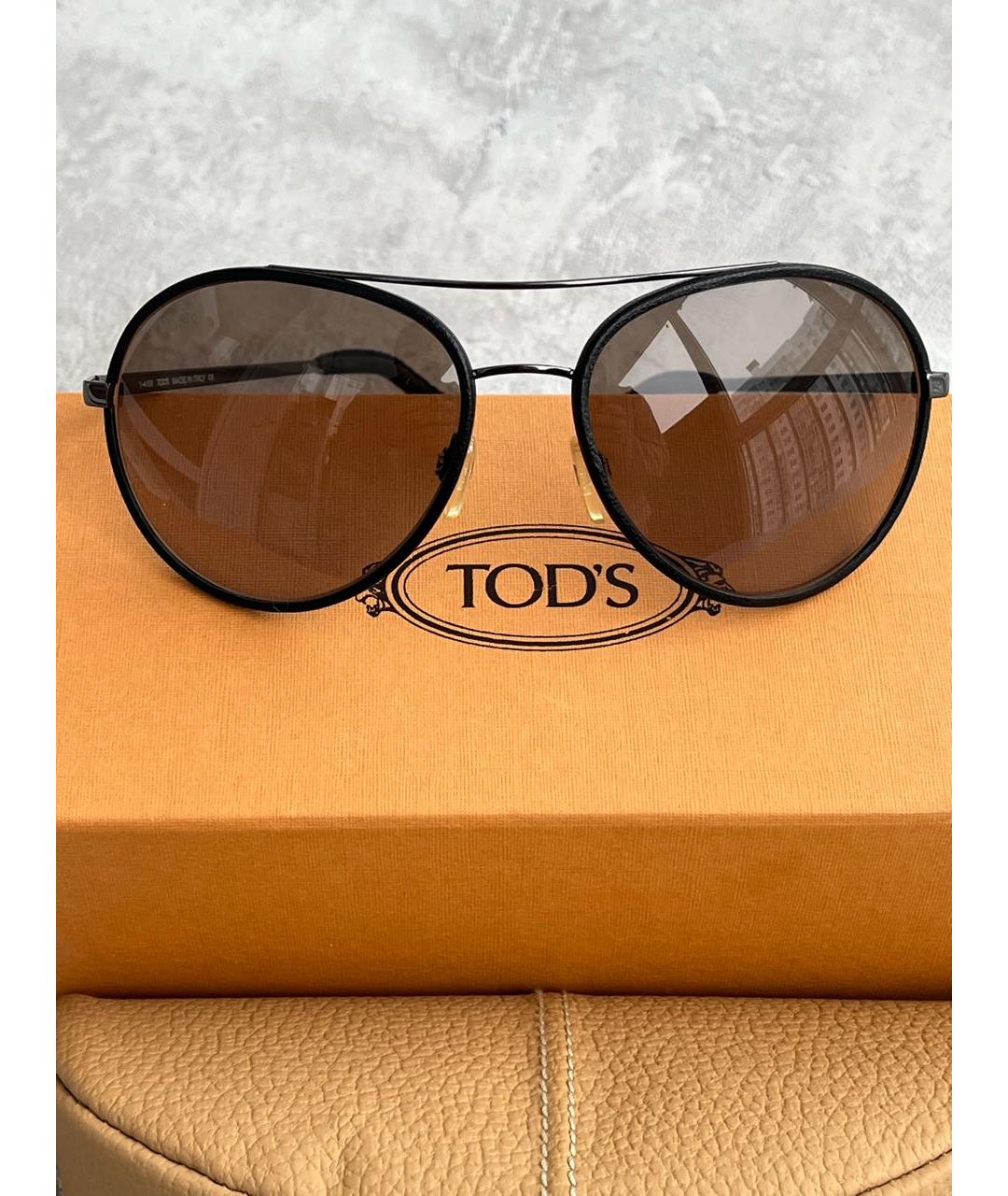 TOD'S Коричневые металлические солнцезащитные очки, фото 9