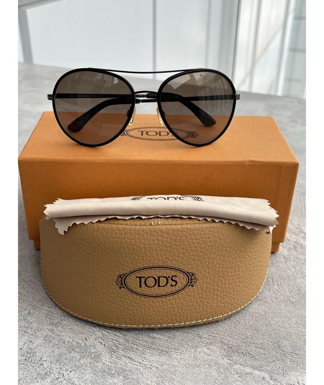 TOD'S Коричневые металлические солнцезащитные очки, фото 3