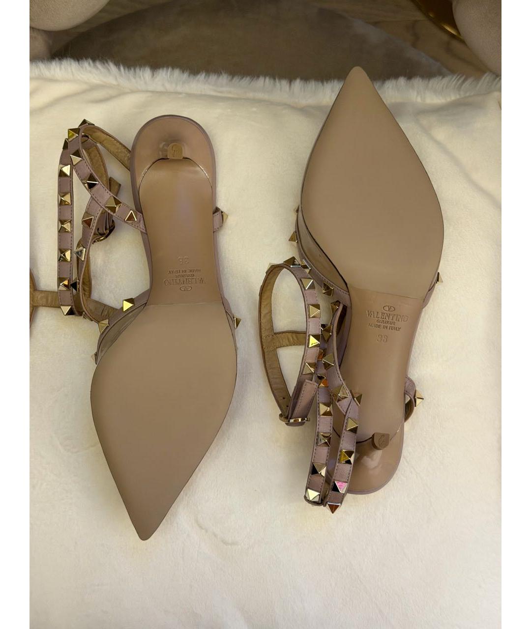 VALENTINO Бежевые кожаные туфли, фото 7