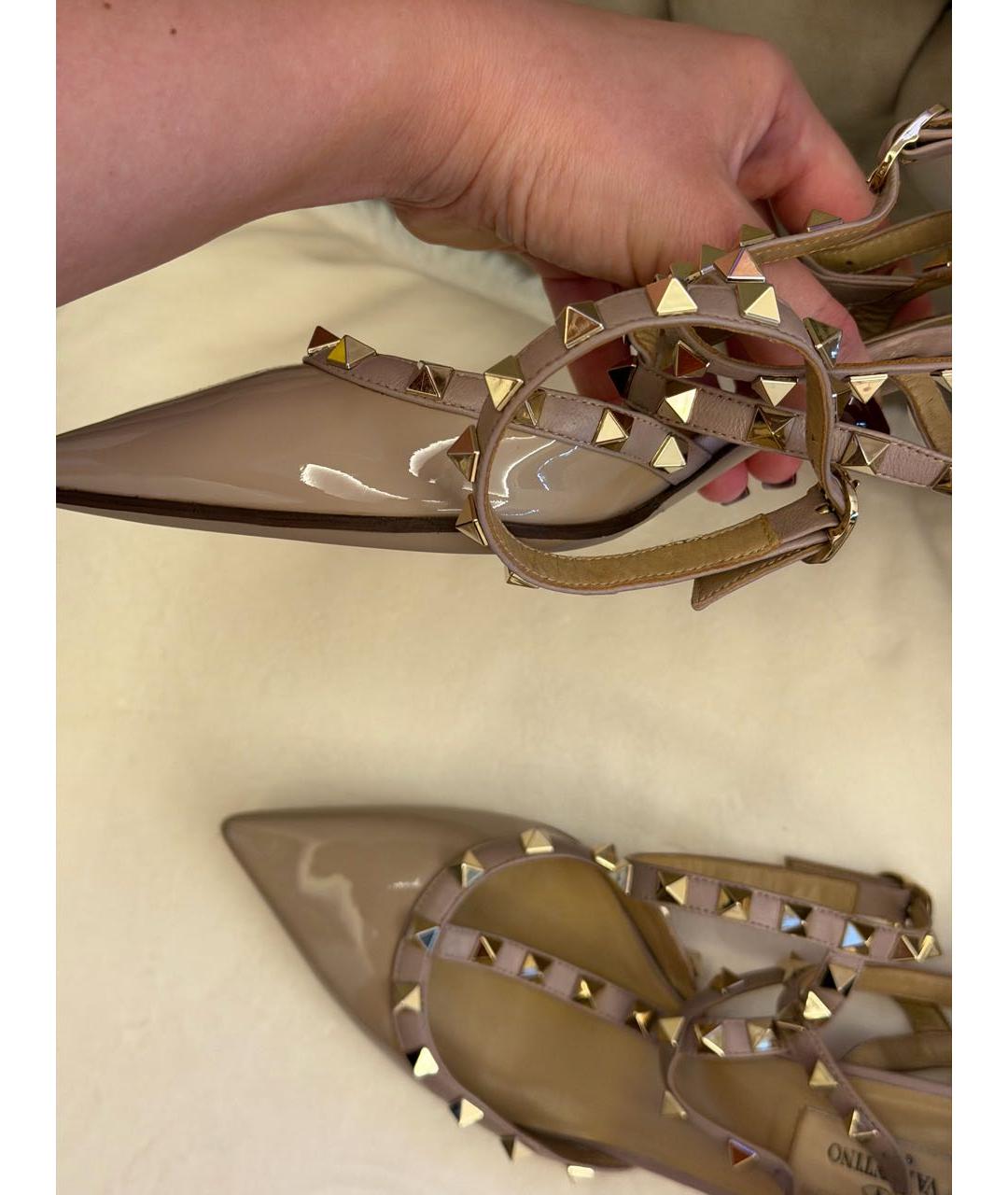 VALENTINO Бежевые кожаные туфли, фото 5