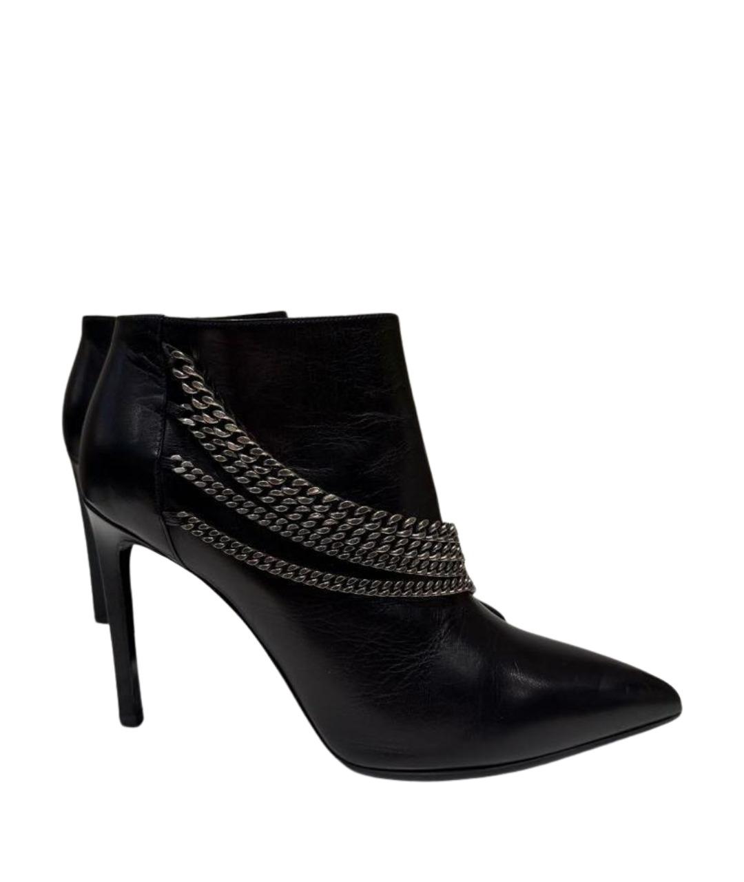 SAINT LAURENT Черные кожаные ботильоны, фото 1