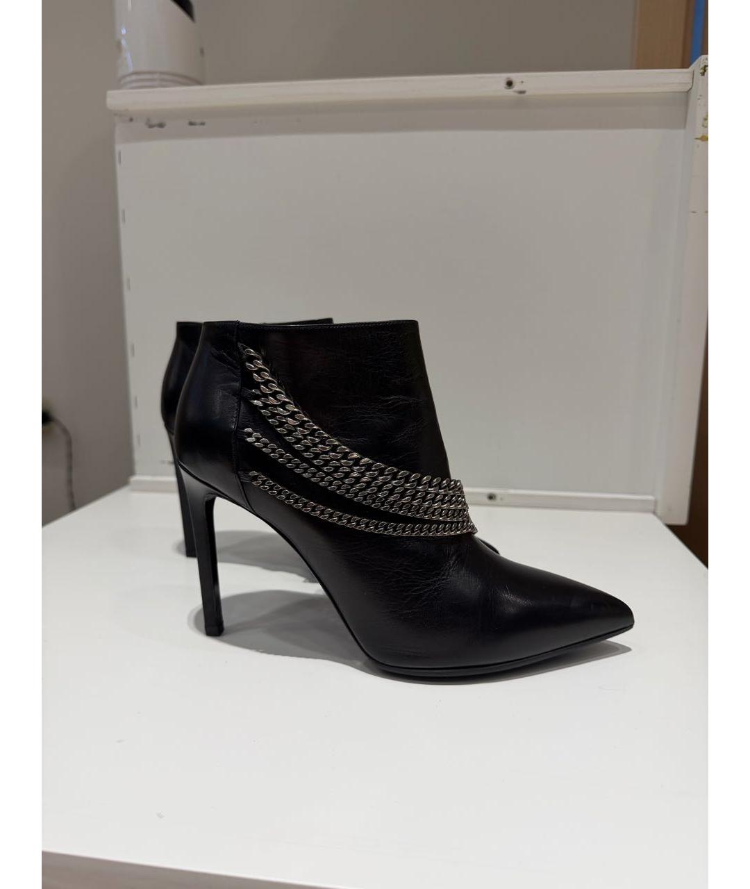 SAINT LAURENT Черные кожаные ботильоны, фото 4