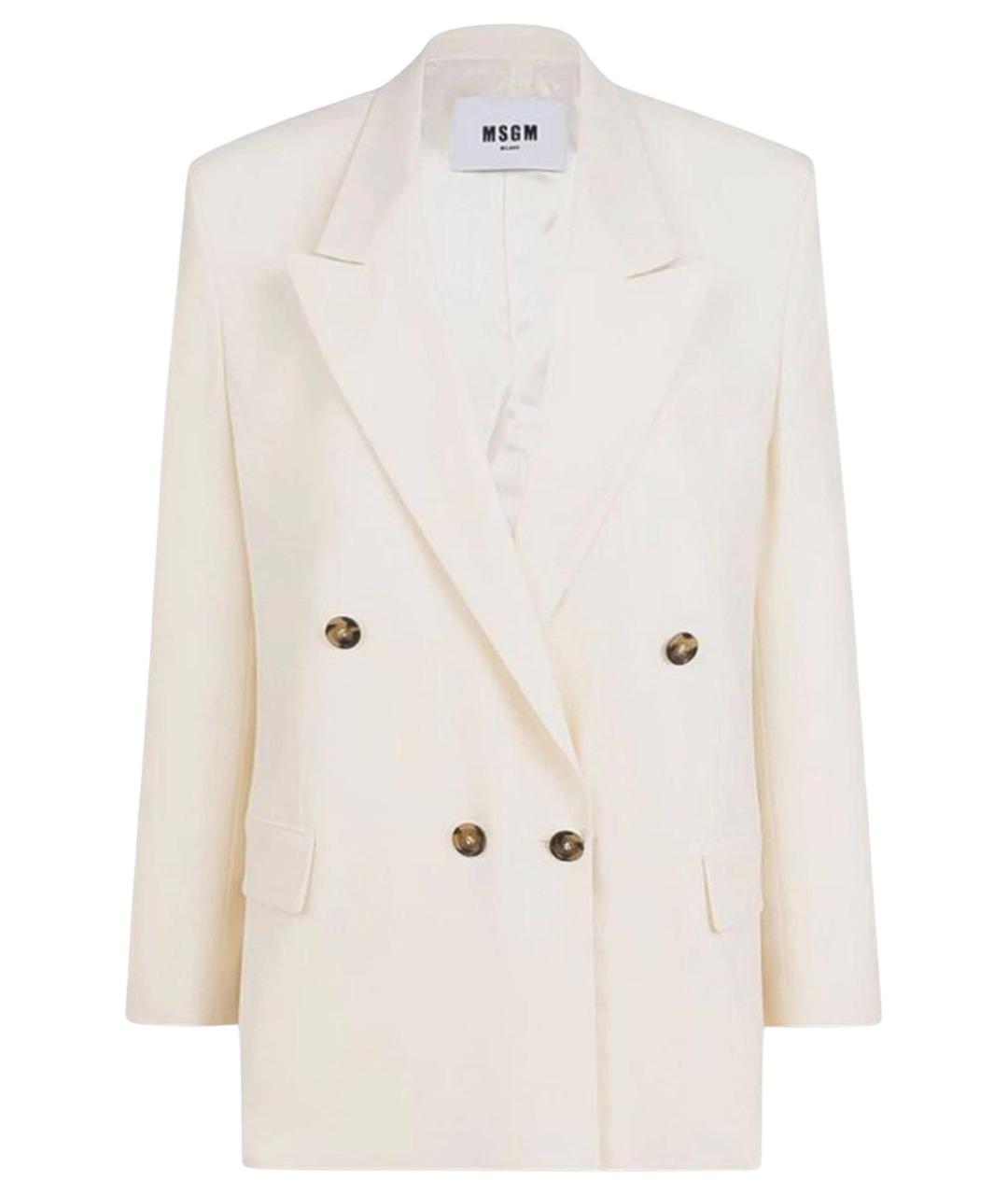 MSGM Белый шерстяной жакет/пиджак, фото 1
