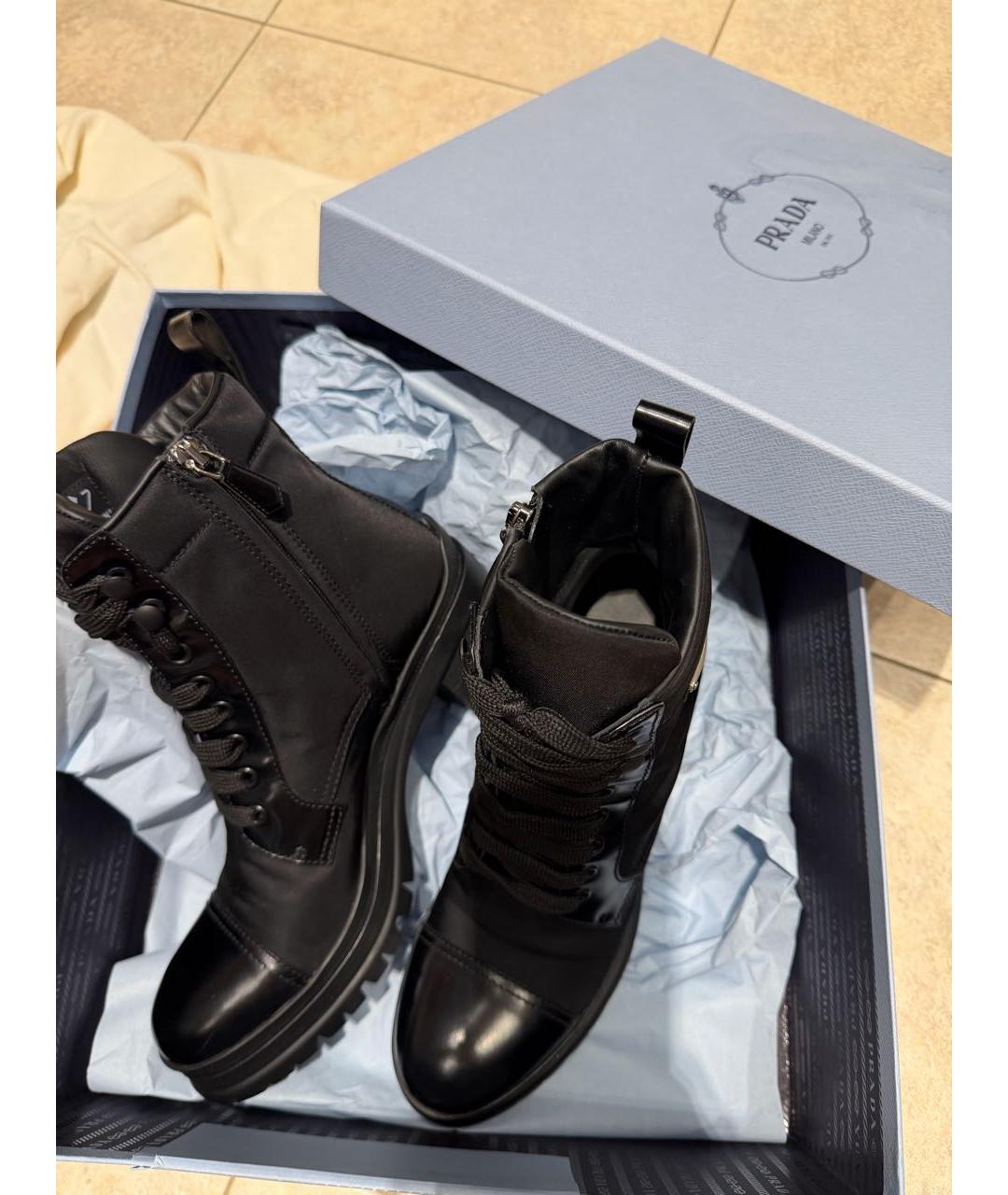 PRADA Черные кожаные ботильоны, фото 3