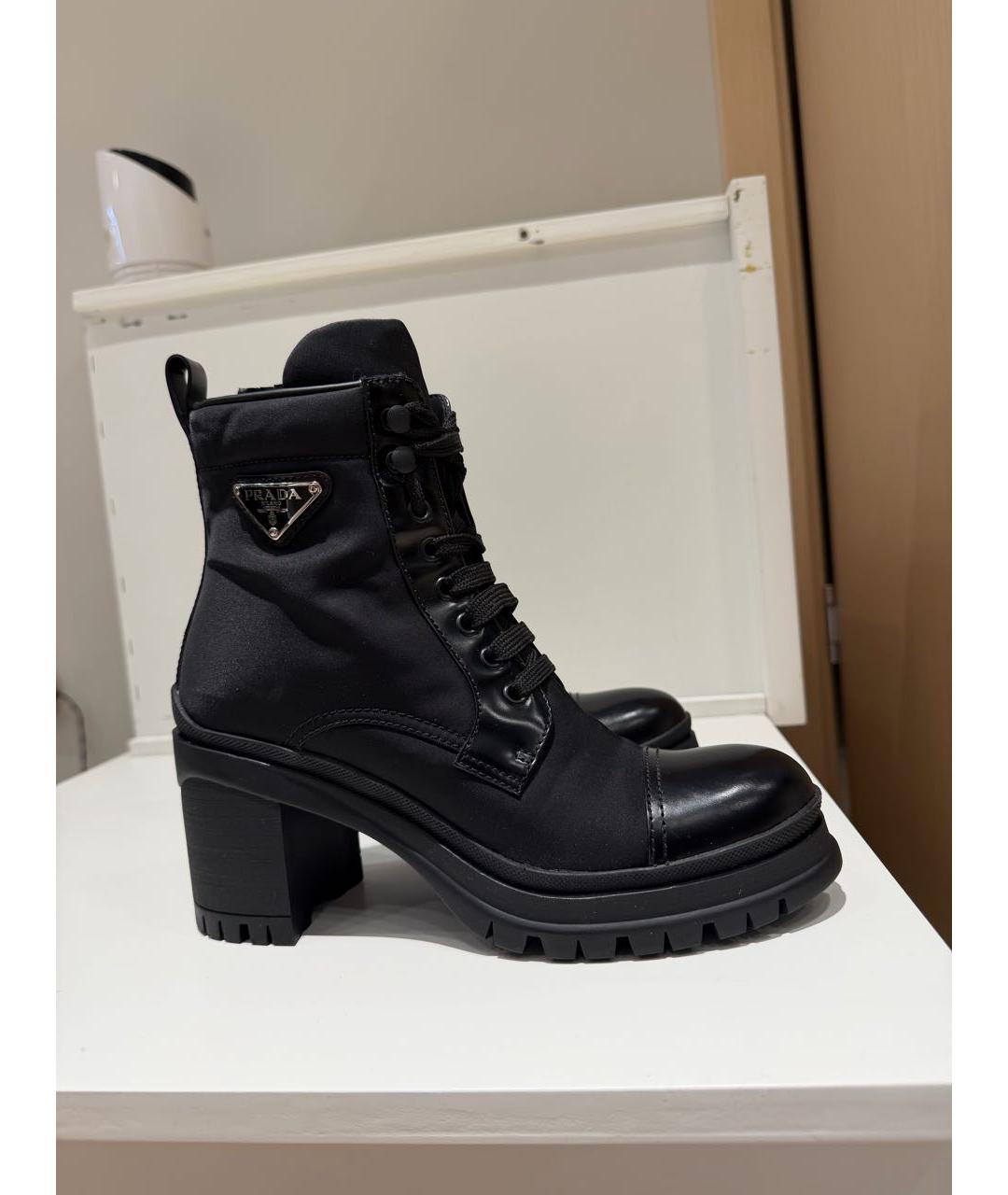 PRADA Черные кожаные ботильоны, фото 5