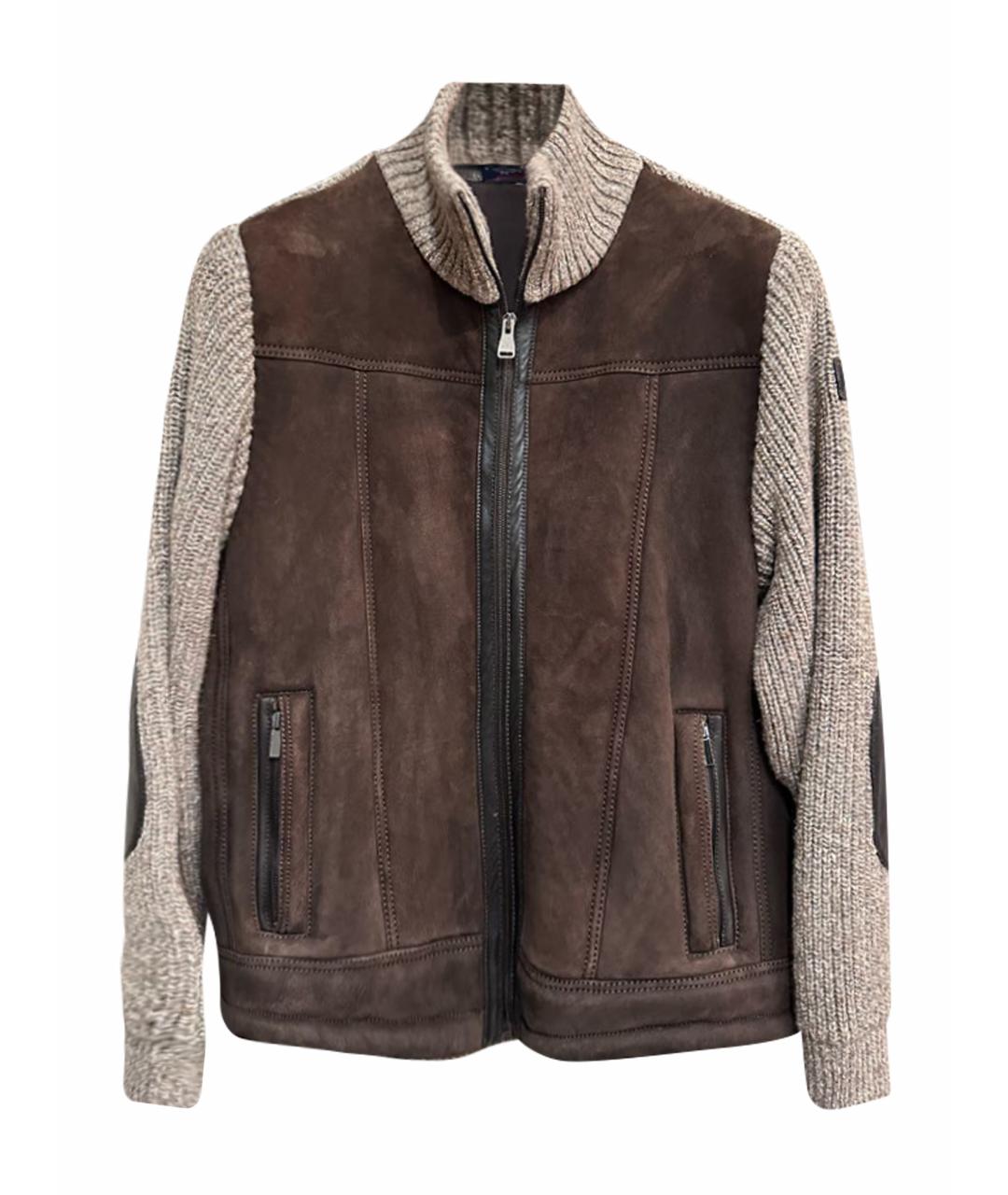 PAUL & SHARK Коричневый замшевый кардиган, фото 1