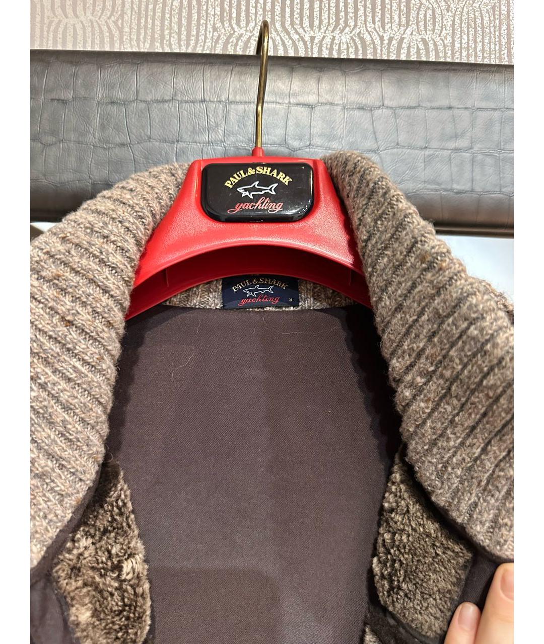 PAUL & SHARK Коричневый замшевый кардиган, фото 7