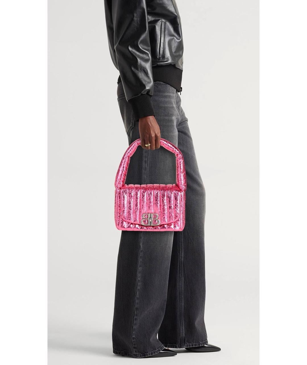 BALENCIAGA Розовая кожаная сумка через плечо, фото 3