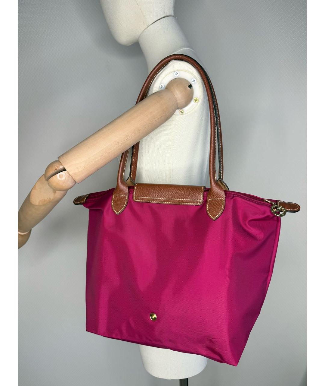 LONGCHAMP Фуксия тканевая сумка тоут, фото 4