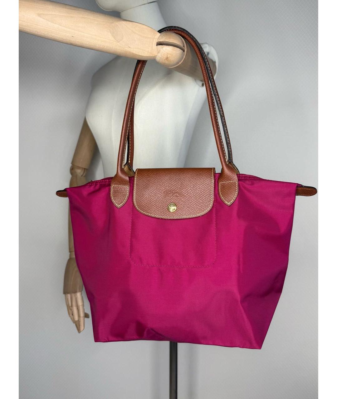 LONGCHAMP Фуксия тканевая сумка тоут, фото 2