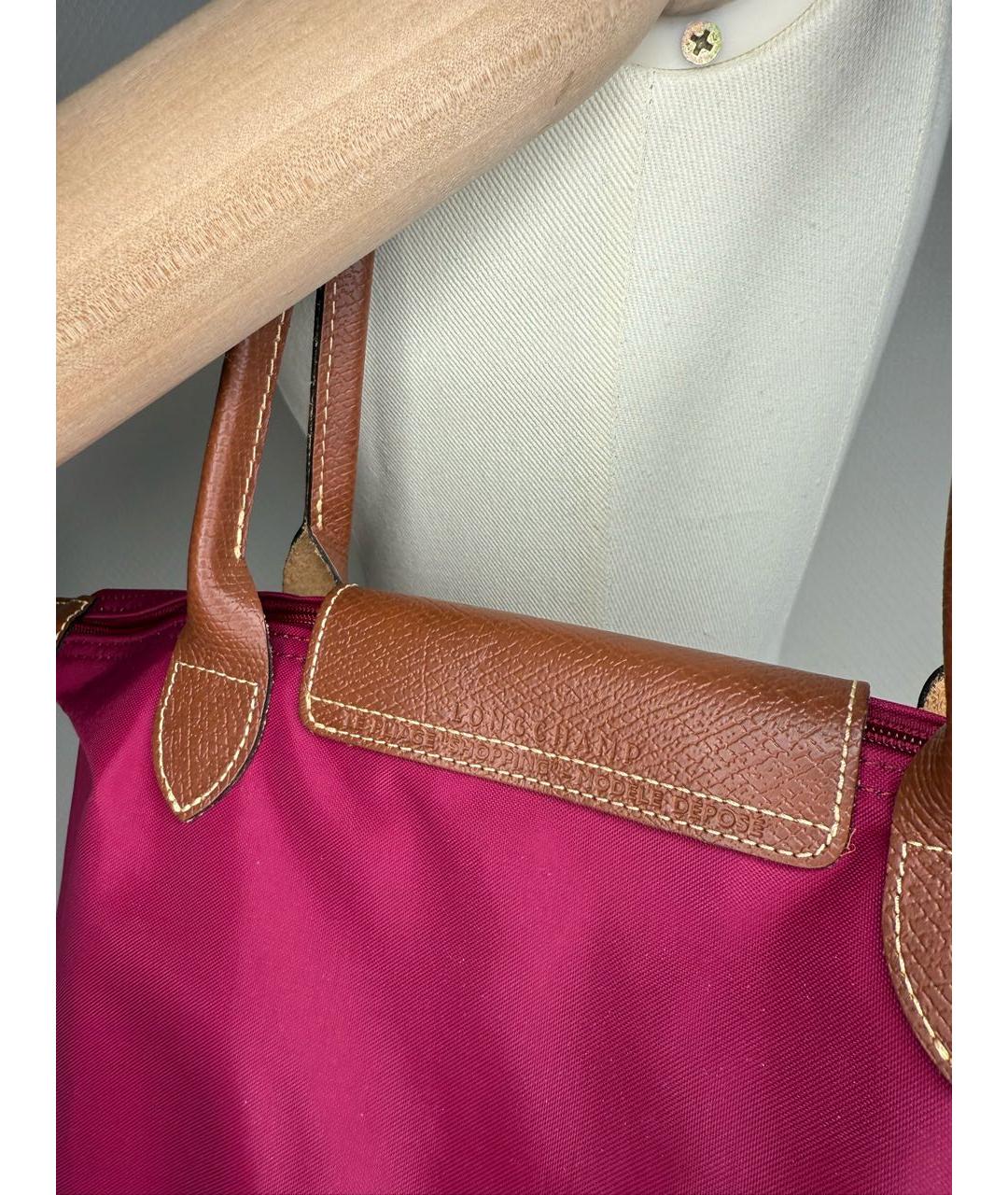 LONGCHAMP Фуксия тканевая сумка тоут, фото 5