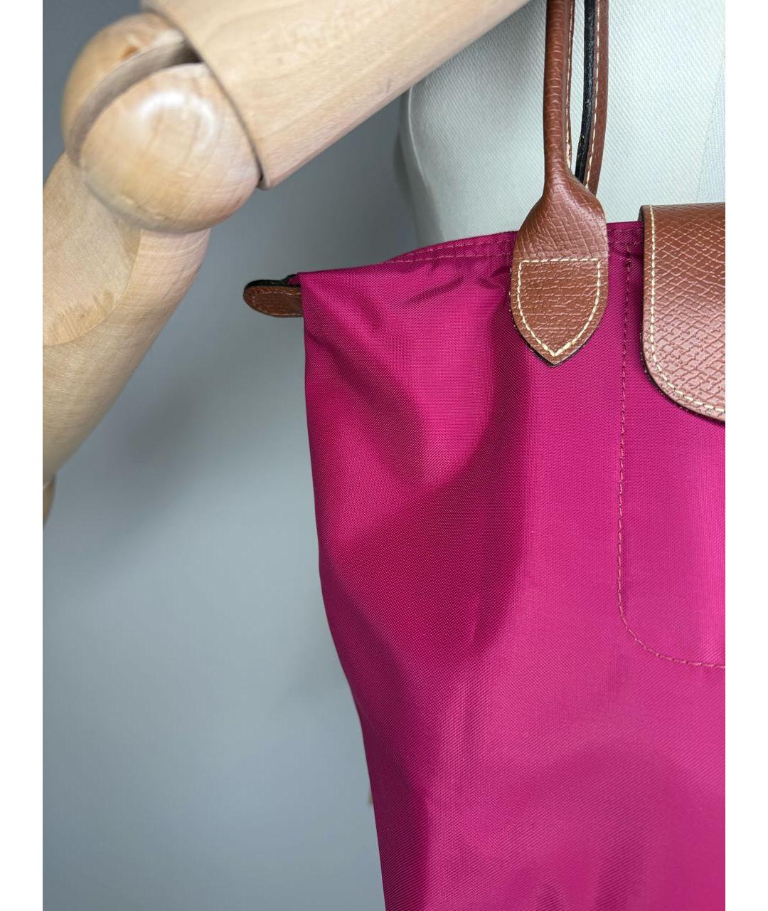 LONGCHAMP Фуксия тканевая сумка тоут, фото 8