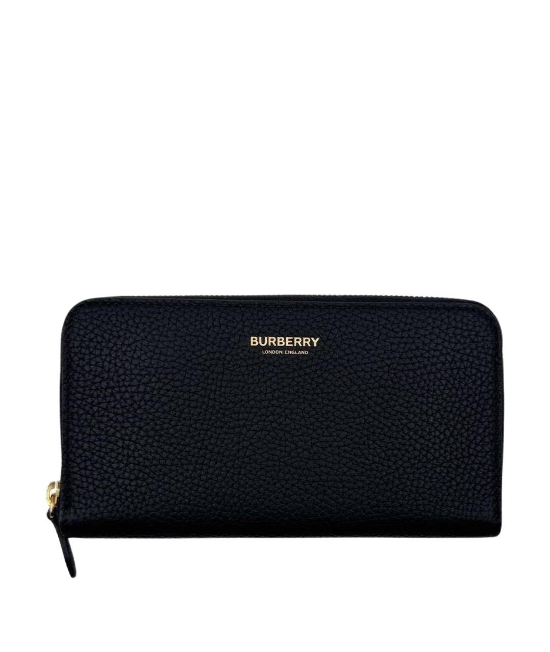 BURBERRY Черный кожаный кошелек, фото 1