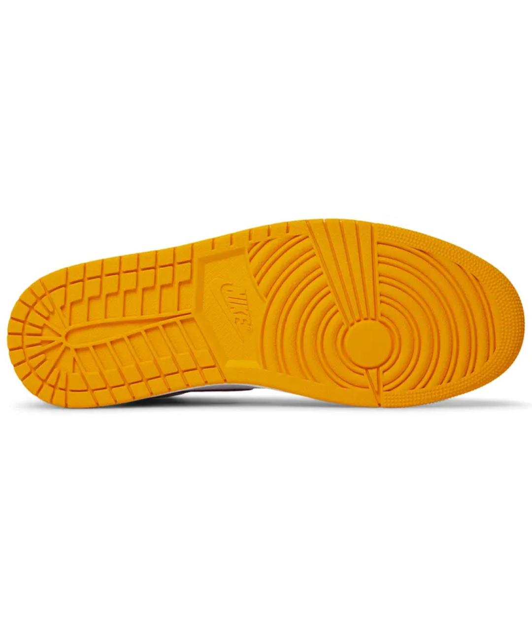 JORDAN Желтые кожаные высокие кроссовки / кеды, фото 3