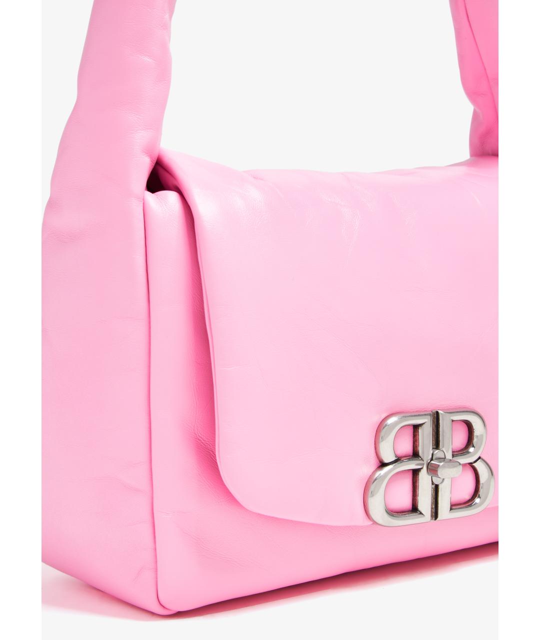 BALENCIAGA Розовая кожаная сумка с короткими ручками, фото 5