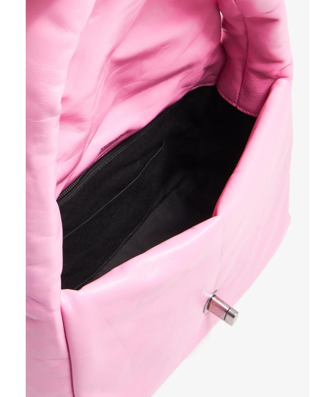 BALENCIAGA Розовая кожаная сумка с короткими ручками, фото 7