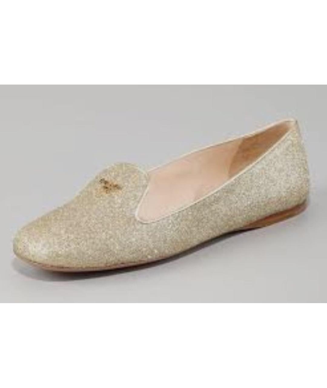 PRADA Золотые лоферы, фото 2